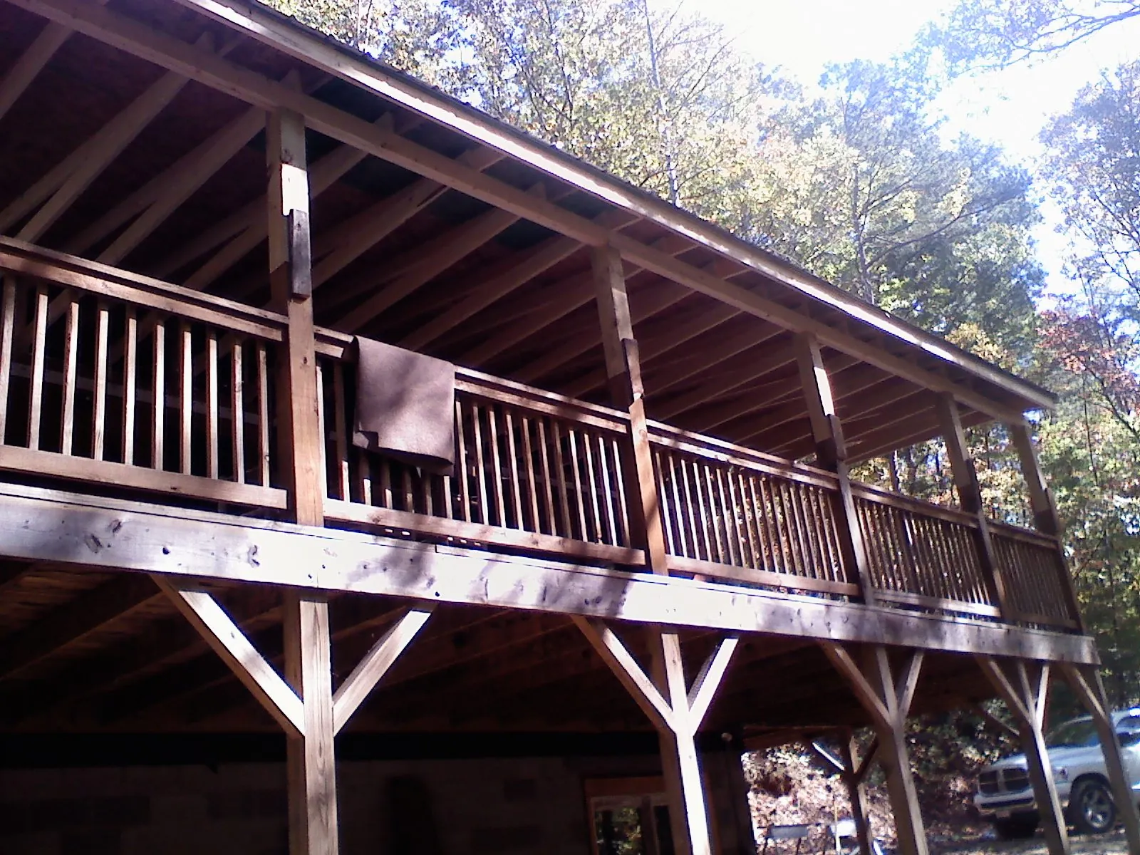 Timber framing under a new elevated porch and deck — Roof Leak Repair in Stillwater by Roofing Brothers